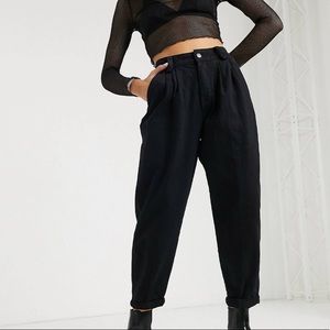 Bershka pleat top slouchy denim